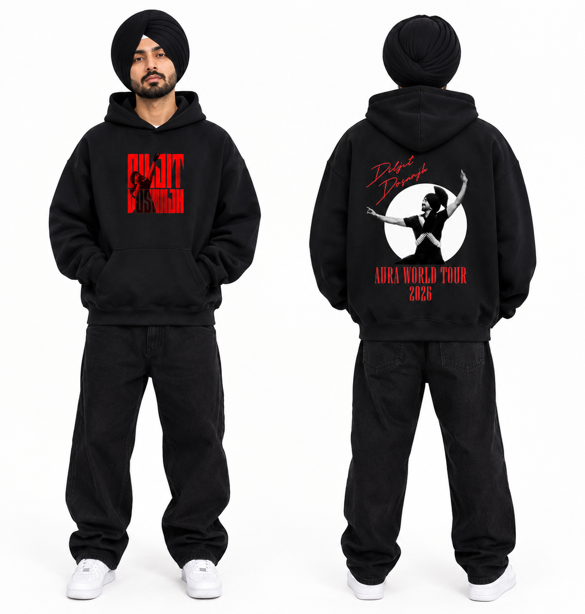 DILJIT DOSANJH Aura World Tour 2026 Oversized Hoodie