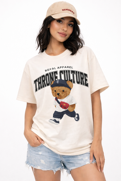 Throne Culture Royal Teddy Oversized T-Shirt – Premium Terry Cotton 240 GSM