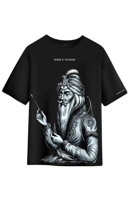 Maharaja Ranjit Singh Sher-e-Punjab Graphic T-Shirt | Premium Terry Cotton 240 GSM