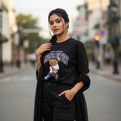 Throne Culture Royal Teddy Oversized T-Shirt – Premium Terry Cotton 240 GSM