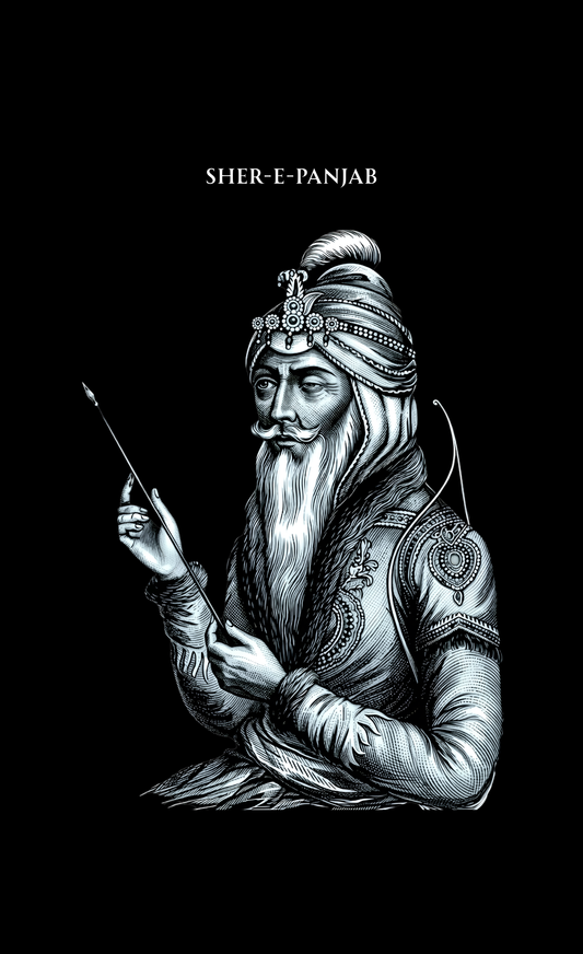 Maharaja Ranjit Singh Sher-e-Punjab Graphic T-Shirt | Premium Terry Cotton 240 GSM